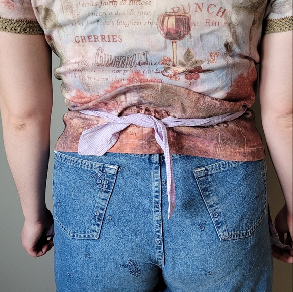 Purple cotton vintage apron - Picture 5 of 6